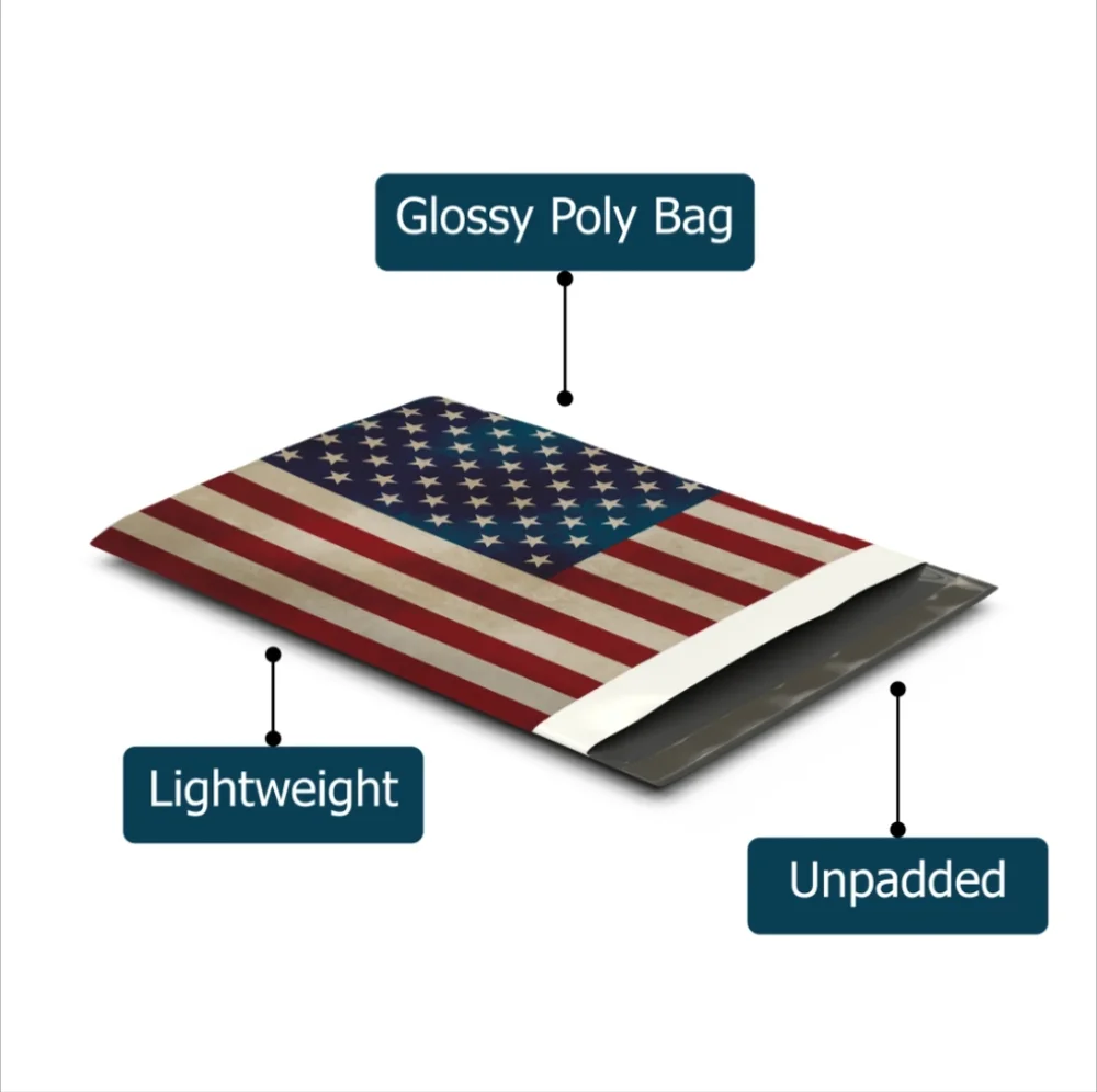 20 10X13 American Flag Poly Mailers - Picture 5 of 8